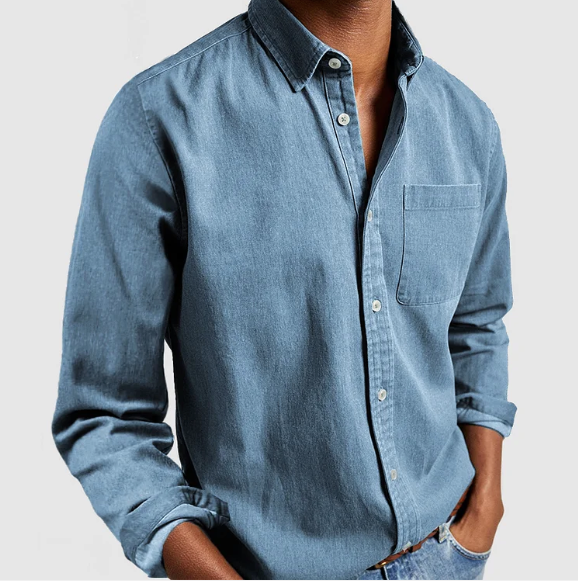 Camicia di Jeans con Bottoni Uomo