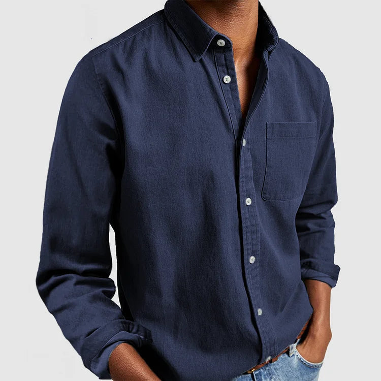 Camicia di Jeans con Bottoni Uomo
