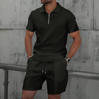 Completo Polo con Zip e Pantaloncini Uomo | Look Coordinato