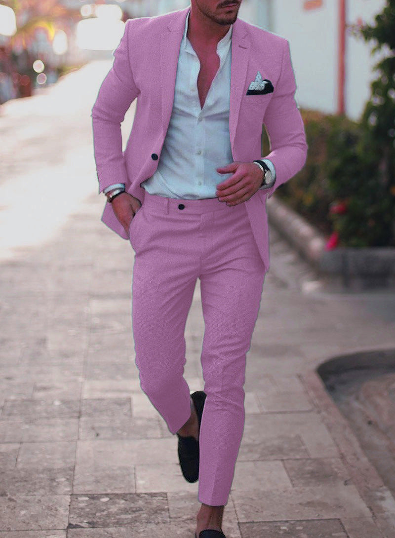 Abito in Lino Slim Fit Uomo | Due Pezzi Elegante Estivo