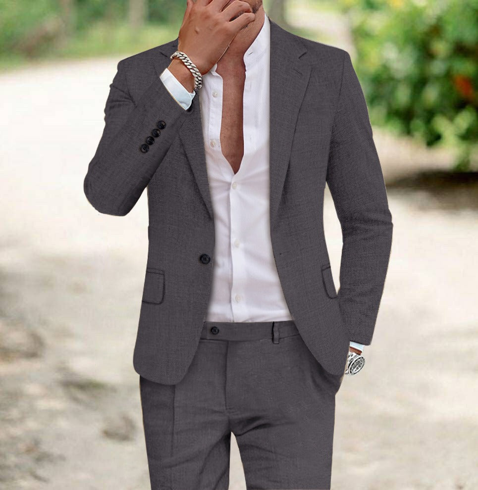 Abito in Lino Slim Fit Uomo | Due Pezzi Elegante Estivo