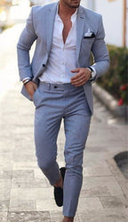 Abito in Lino Slim Fit Uomo | Due Pezzi Elegante Estivo