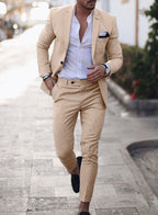 Abito in Lino Slim Fit Uomo | Due Pezzi Elegante Estivo