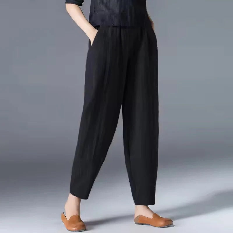 Pantaloni Estivi Leggeri Donna con Vita Elastica Comfort