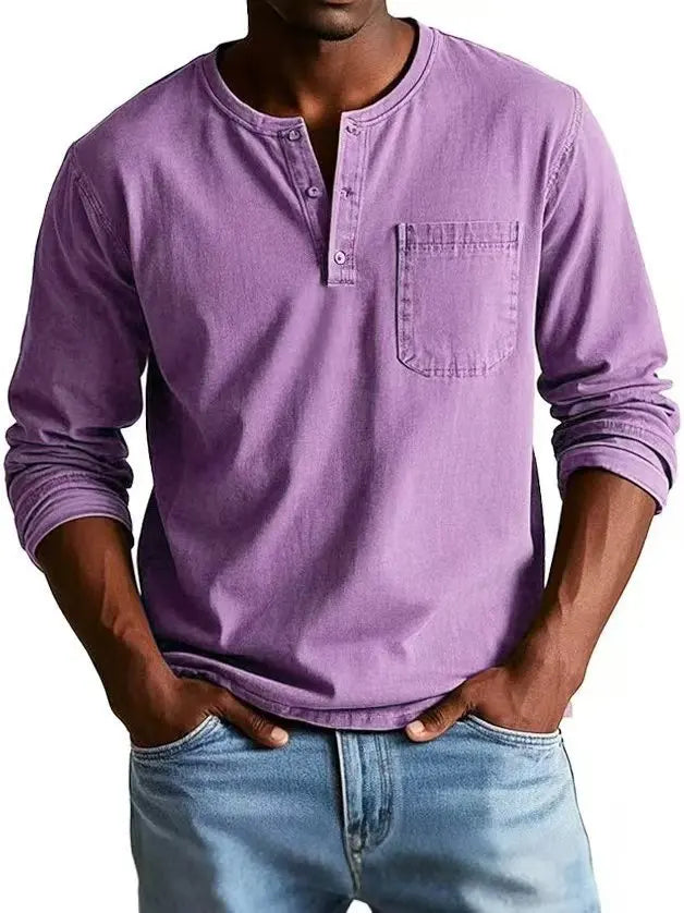 Camicia Henley Vintage Uomo