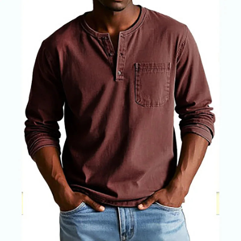Camicia Henley Vintage Uomo