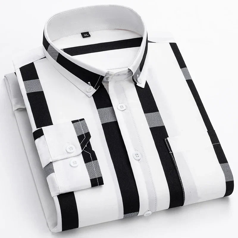 Simon™ | Camicia in Cotone Uomo Classica Raffinata