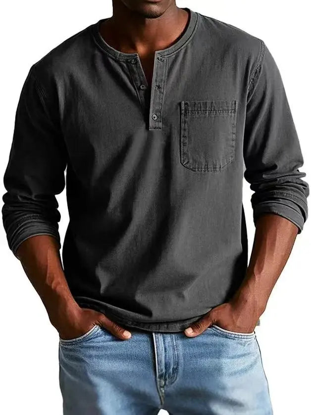 Camicia Henley Vintage Uomo