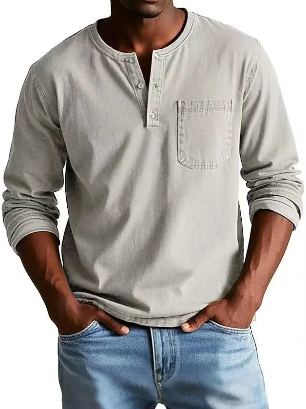 Camicia Henley Vintage Uomo