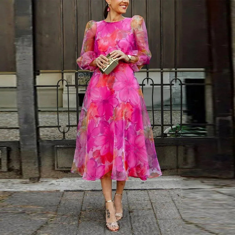 Blair | Abito Midi Floreale Formale da Cerimonia
