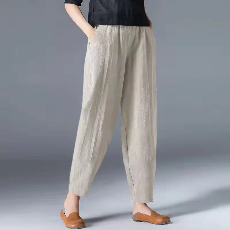 Pantaloni Estivi Leggeri Donna con Vita Elastica Comfort