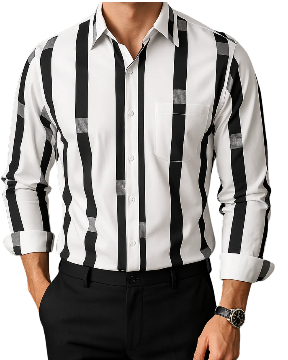 Simon™ | Camicia in Cotone Uomo Classica Raffinata