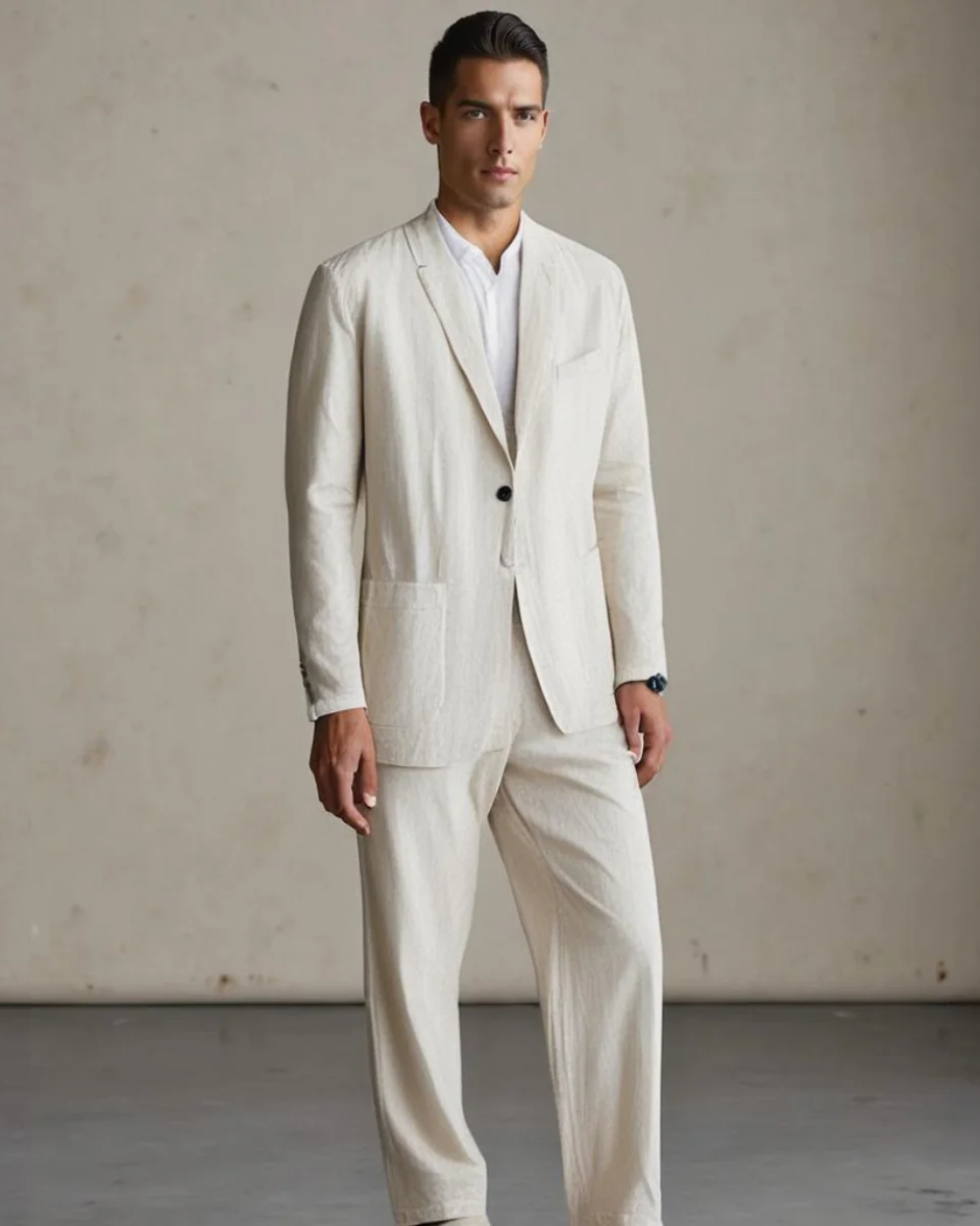 Set Uomo Cardigan con Bottoni e Pantaloni – Look Coordinato