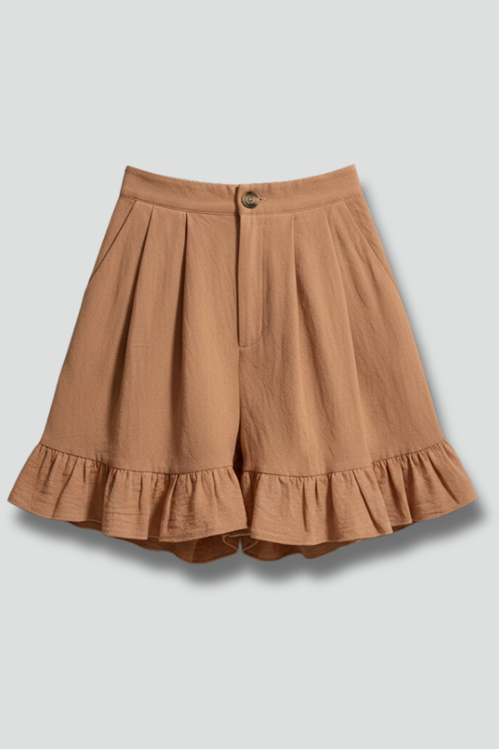 Jacklyn™ | Pantaloncini Vita Alta Orlo Ruche Donna Estivi