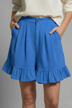 Jacklyn | Pantaloncini Vita Alta Orlo Ruche Donna Estivi