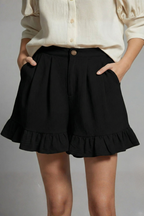 Jacklyn | Pantaloncini Vita Alta Orlo Ruche Donna Estivi