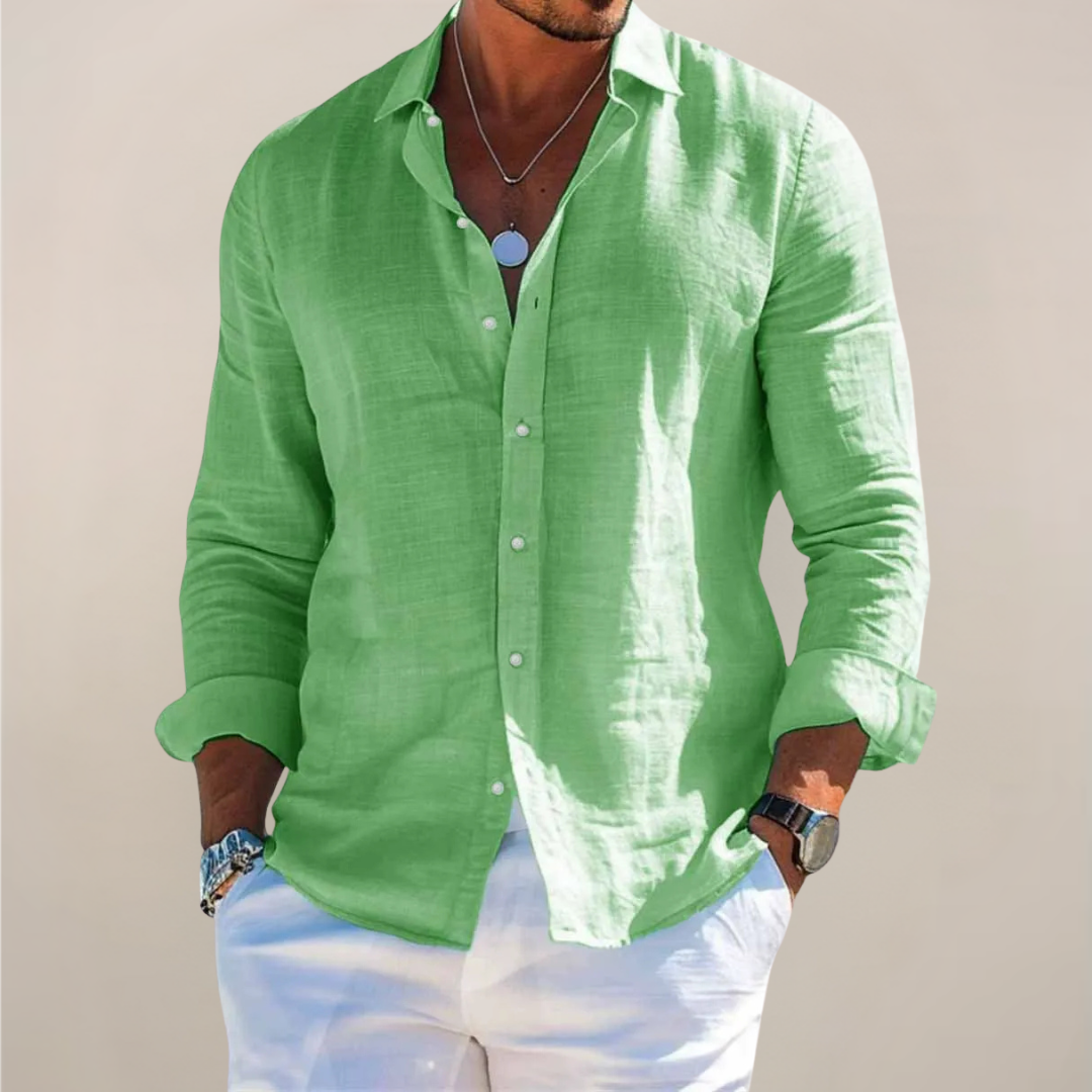 Camicia di Lino con Bottoni Uomo