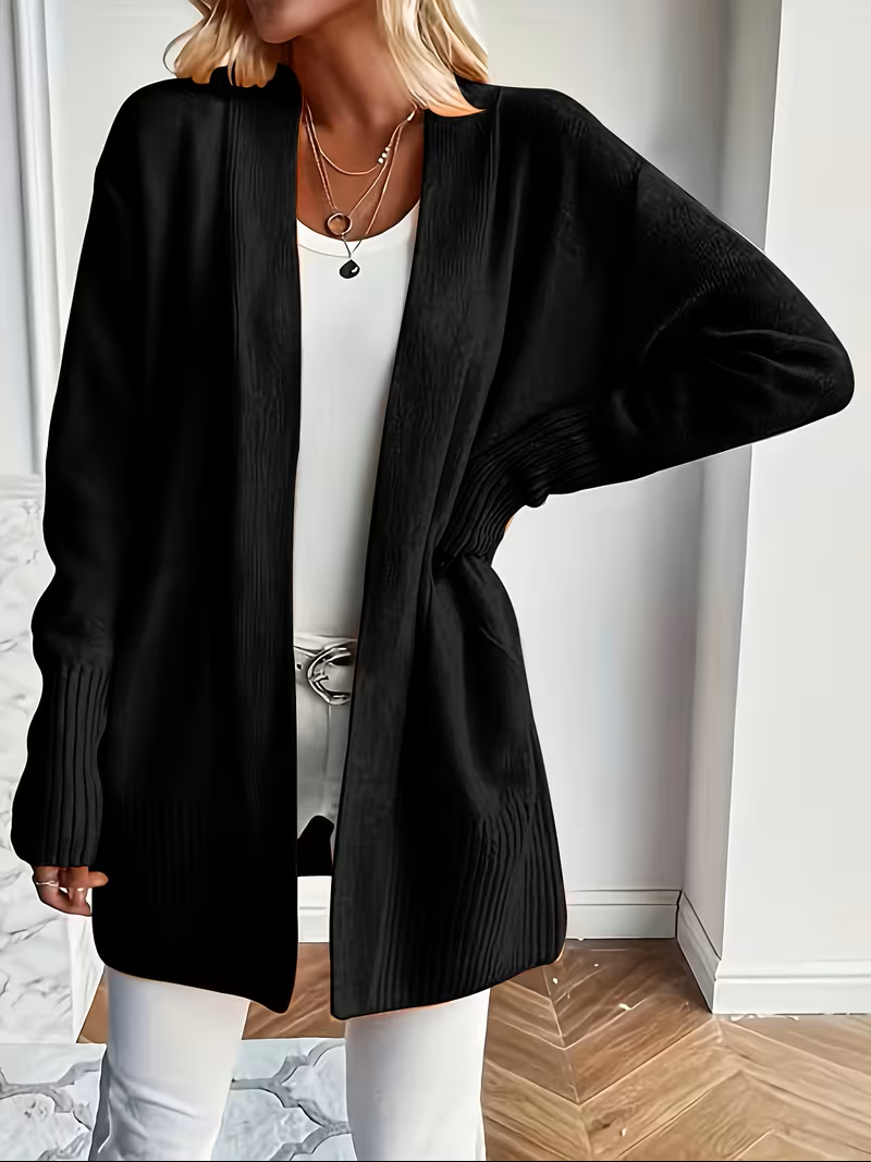 Cardigan Donna con Apertura Frontale Drappeggiata – Femminilità Quotidiana