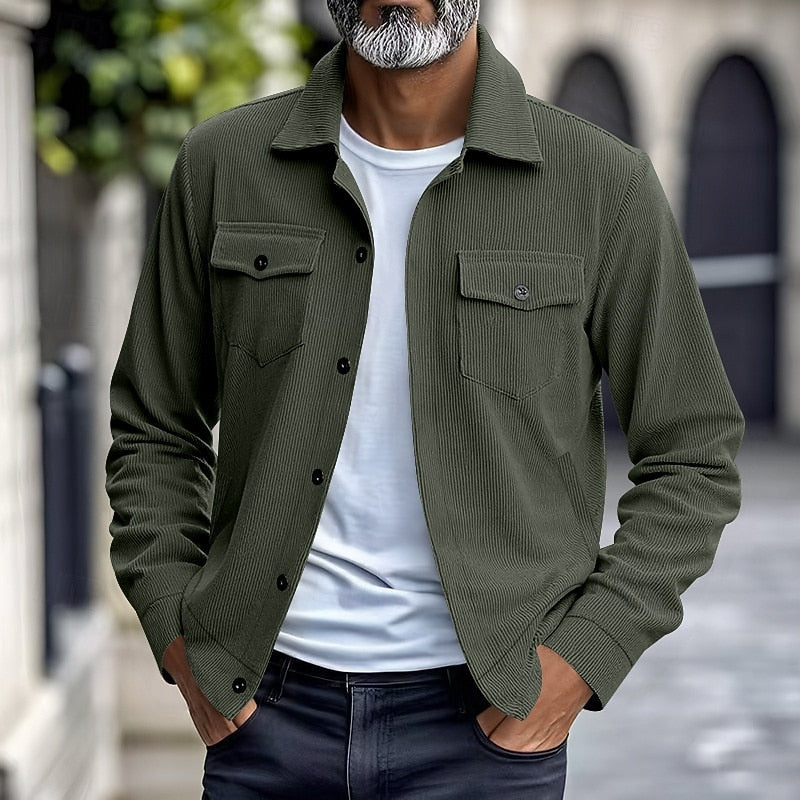 Giacca Uomo Utility a Costine – Stile Casual con Carattere