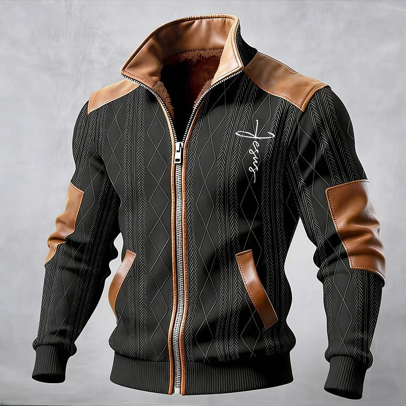 Giacca Uomo con Collo Rialzato Texturizzata – Look Sofisticato