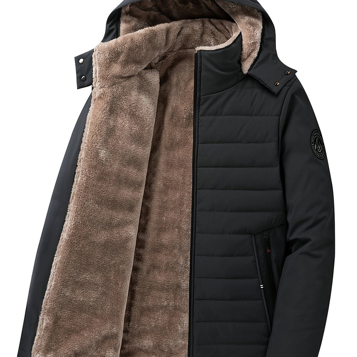 Cappotto Uomo con Cappuccio e Imbottitura – Stile Invernale