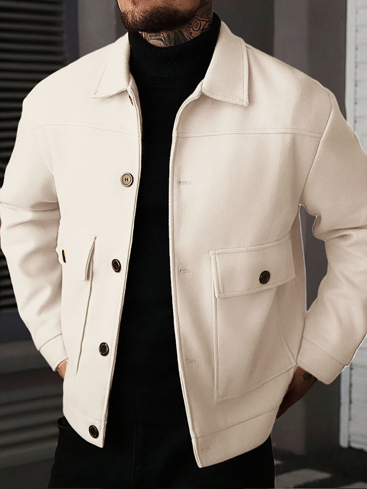 Giacca Uomo Overshirt Strutturata – Stile Layering Moderno