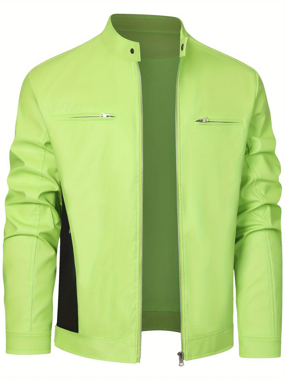 Giacca Uomo con Collo Rialzato Stile Moto – Look Deciso