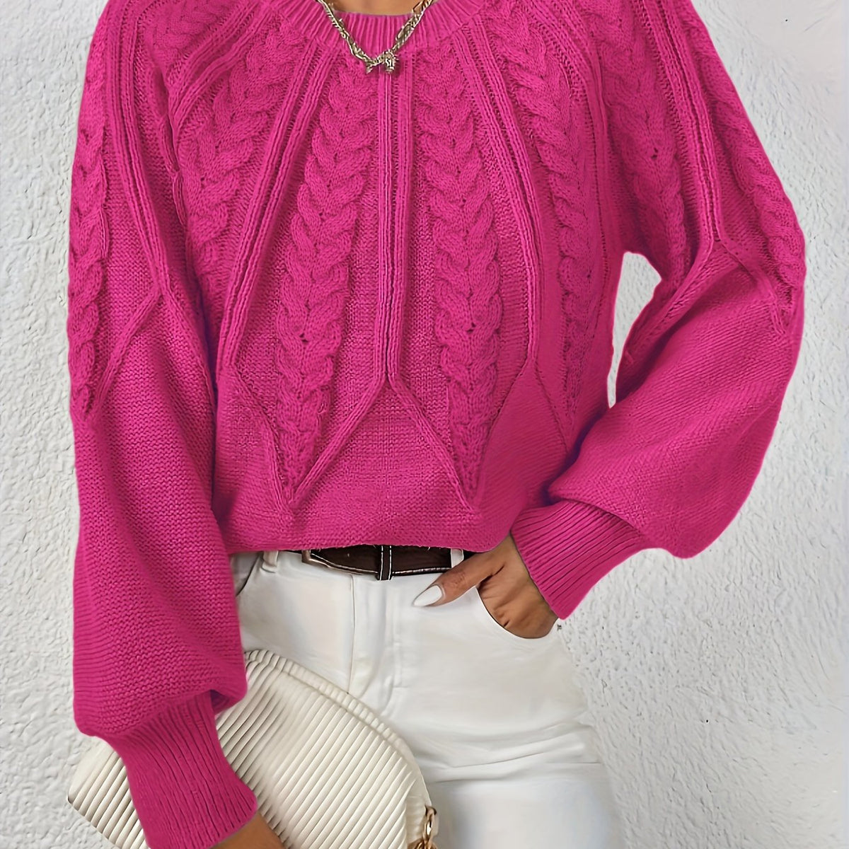 Maglione Donna a Trecce Girocollo – Classico Femminile Senza Tempo