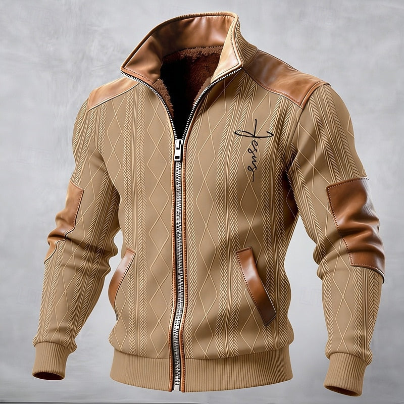 Giacca Uomo con Collo Rialzato Texturizzata – Look Sofisticato