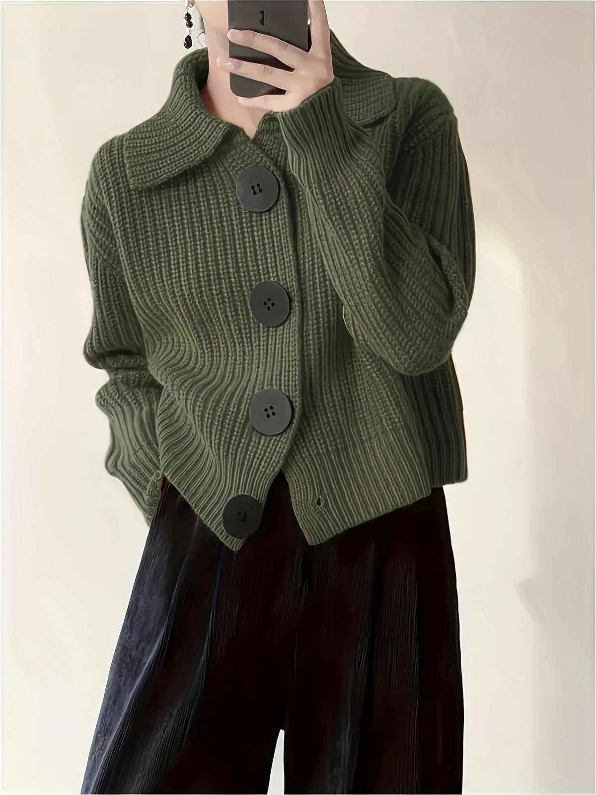 Cardigan Donna con Collo e Maglia a Costine – Calore Elegante