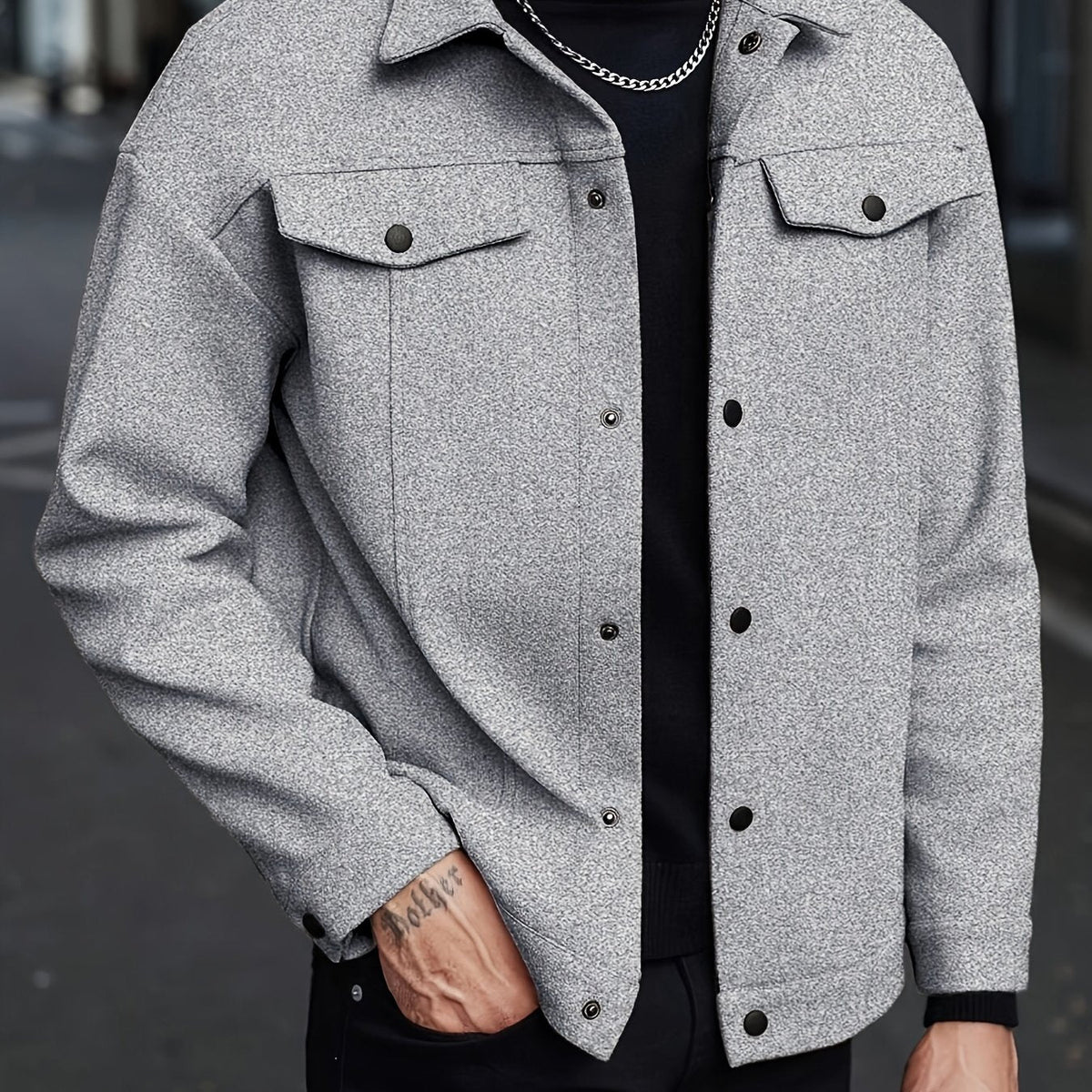 Giacca Uomo con Bottoni a Pressione – Design Contemporaneo