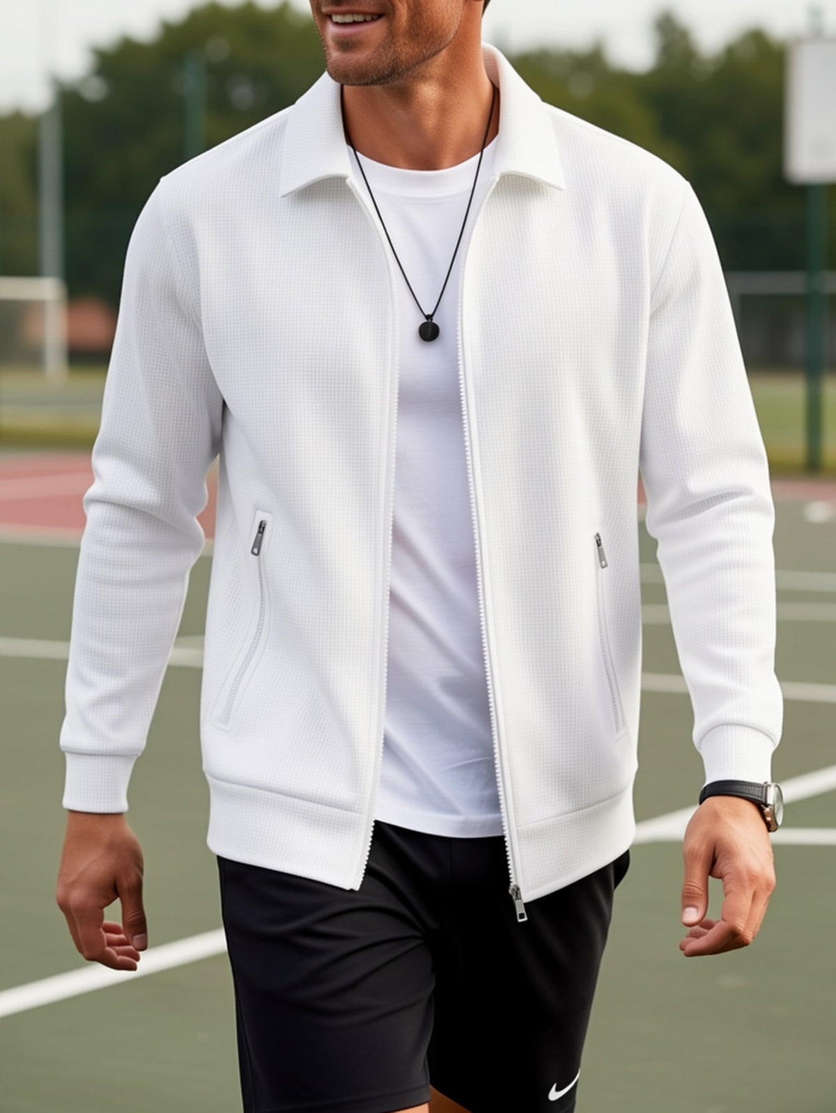 Giacca Uomo Texturizzata con Zip Leggera – Look Moderno Essenziale