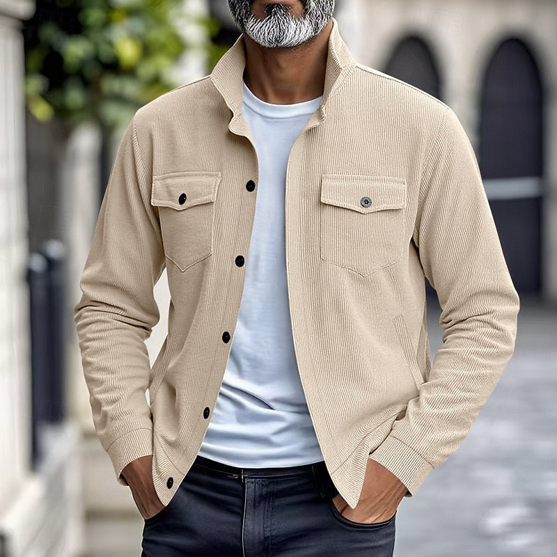 Giacca Uomo Utility a Costine – Stile Casual con Carattere
