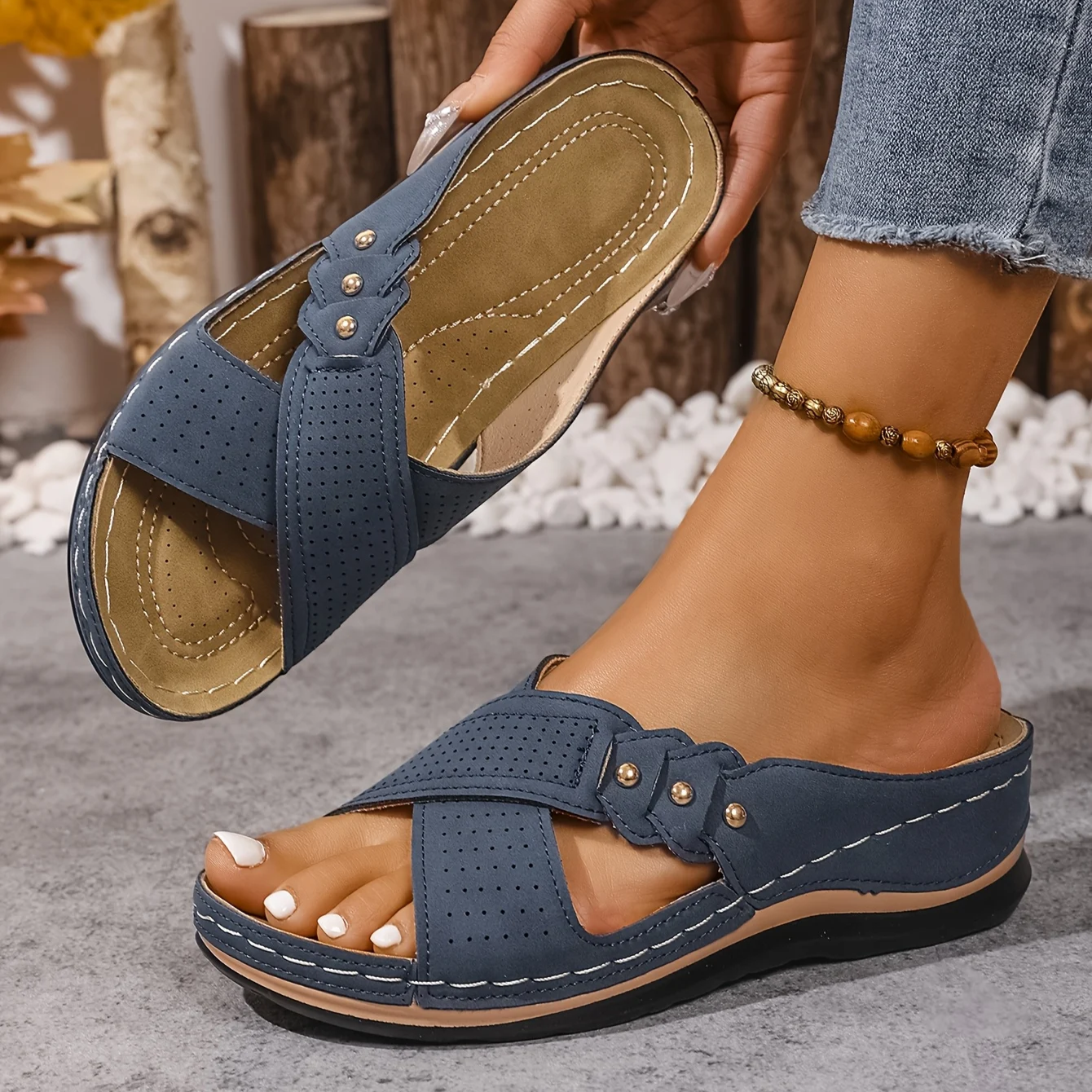 Ezera | Sandali con Zeppa Ortopedici Eleganti