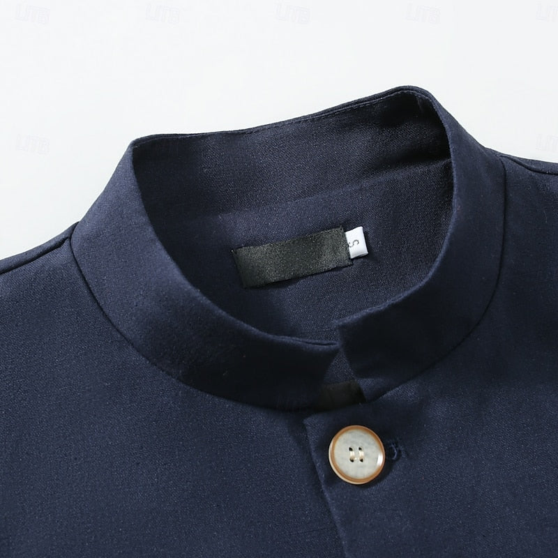 Giacca Uomo con Collo Mandarino – Eleganza Orientale Moderna