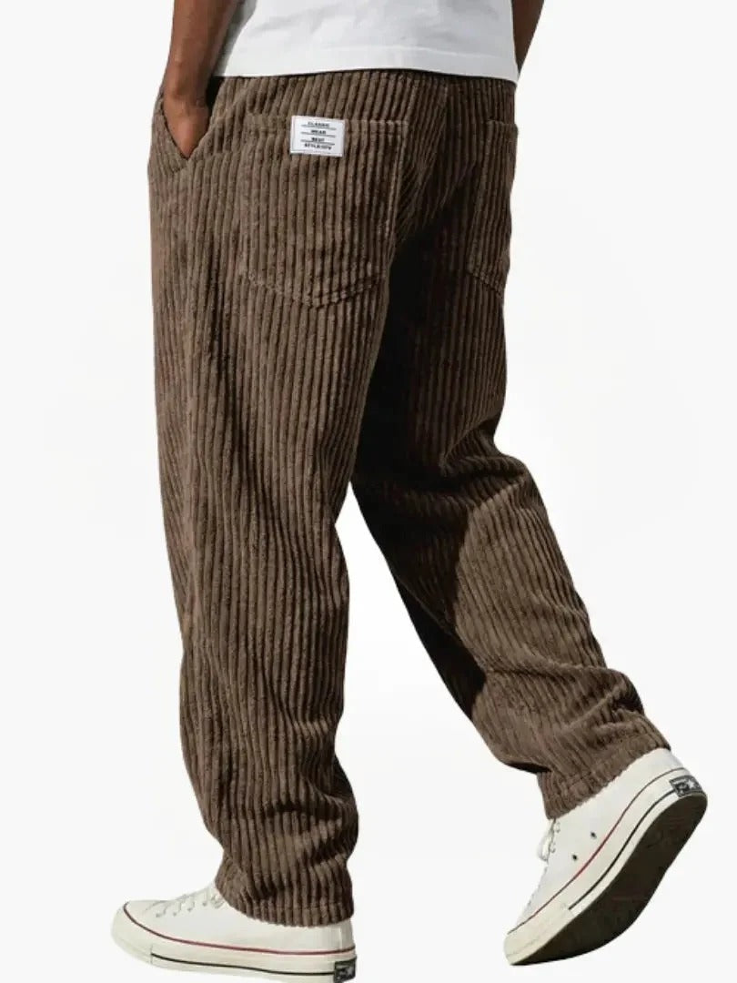 Pantaloni Uomo in Velluto a Coste Fit Morbido