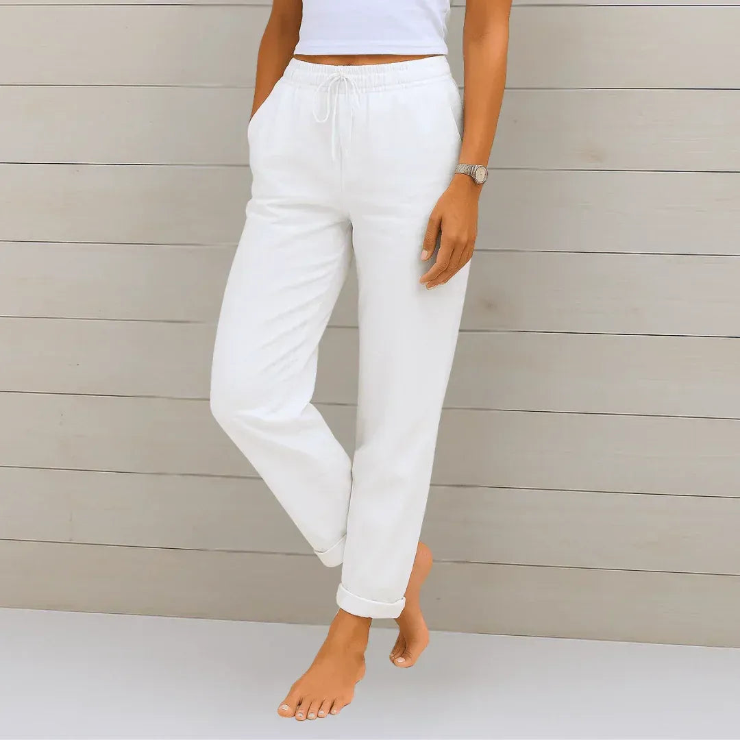 Pantaloni Donna in Lino Elasticizzato