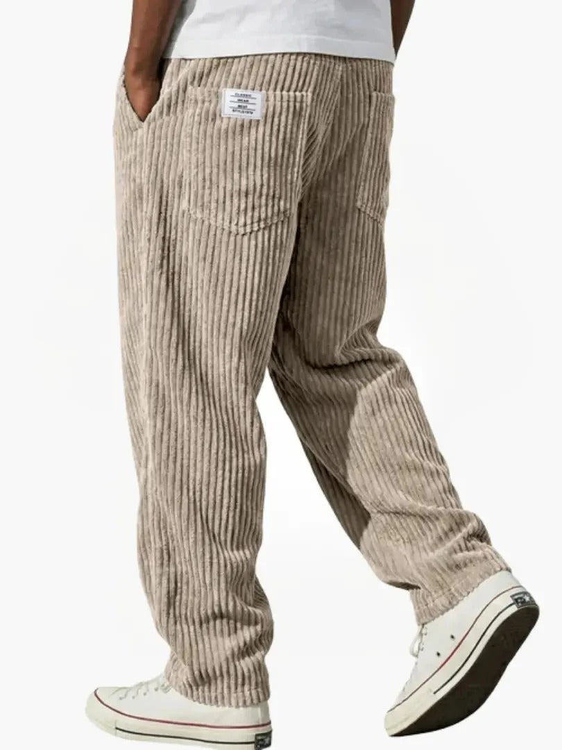 Pantaloni Uomo in Velluto a Coste Fit Morbido
