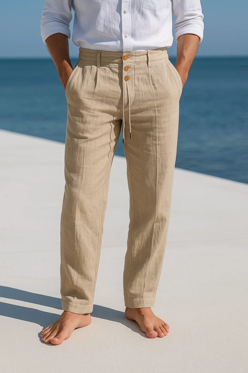 Pantaloni Estivi in Lino Leggero Uomo