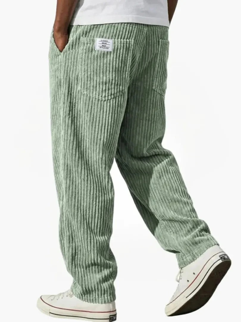 Pantaloni Uomo in Velluto a Coste Fit Morbido