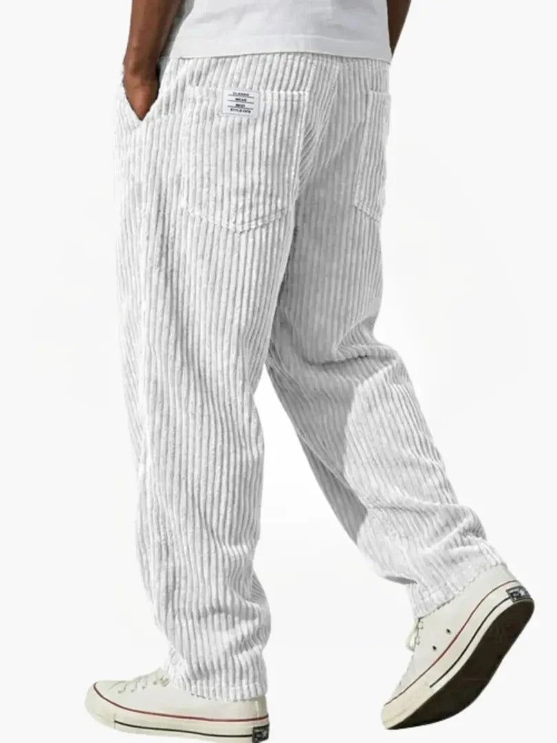 Pantaloni Uomo in Velluto a Coste Fit Morbido