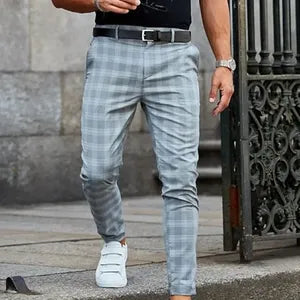 Pantaloni a Quadri Casual Fit Ampio