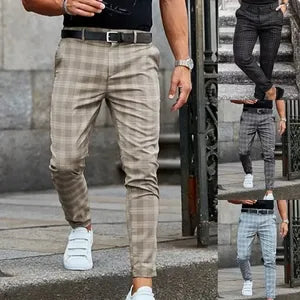 Pantaloni a Quadri Casual Fit Ampio
