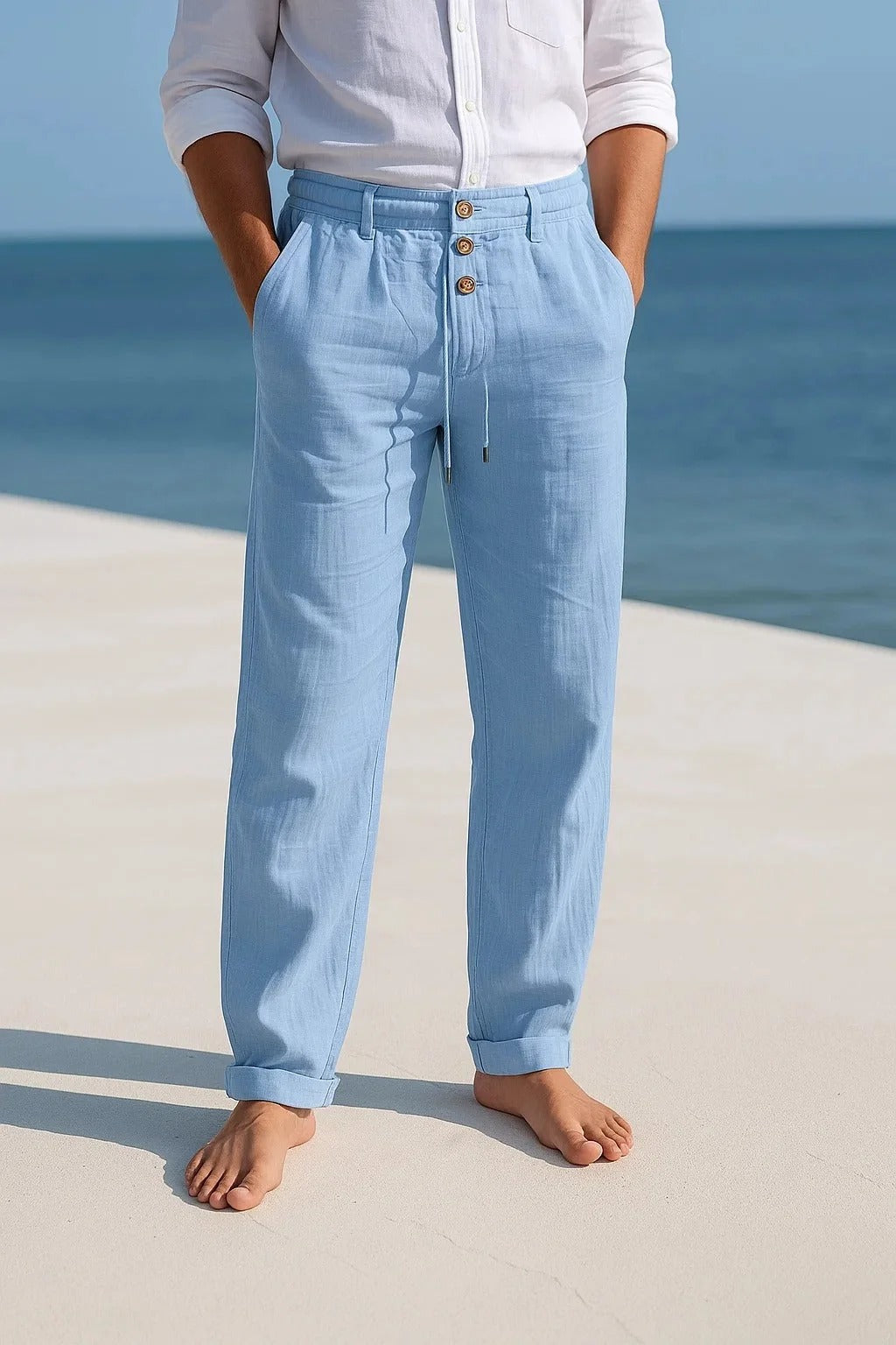 Pantaloni Estivi in Lino Leggero Uomo