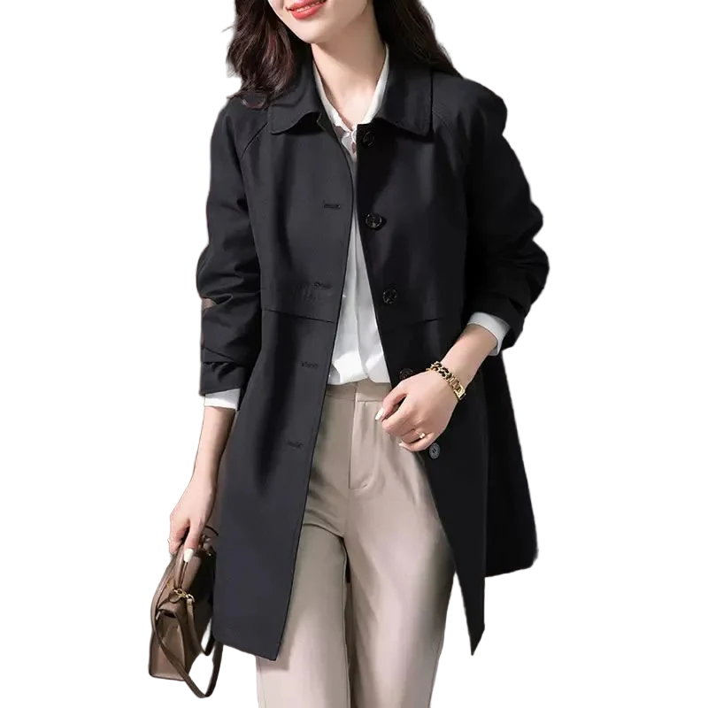Trench Coat Donna Corto Monopetto – Eleganza Minimalista Moderna