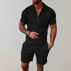 Set Polo con Zip e Pantaloncini Uomo | Coordinato Estivo
