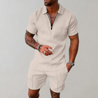 Set Polo con Zip e Pantaloncini Uomo | Coordinato Estivo