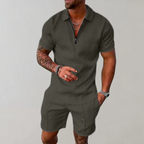 Set Polo con Zip e Pantaloncini Uomo | Coordinato Estivo