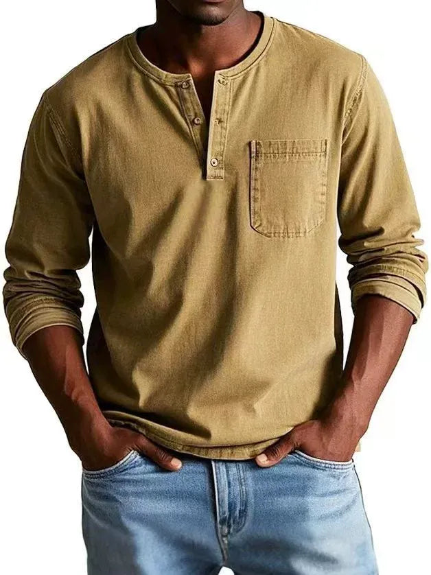 Camicia Henley Vintage Uomo