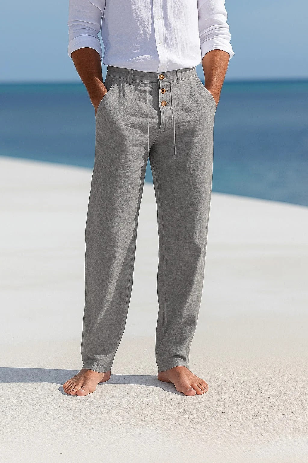 Pantaloni Estivi in Lino Leggero Uomo